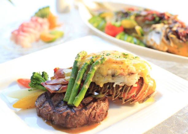 Steak dinner at Palau Pacific resort